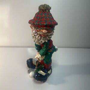Vintage Santa Claus Playing Golf Figurine 8.5"Golfer Cap Club Ball Shoes Ceramic
